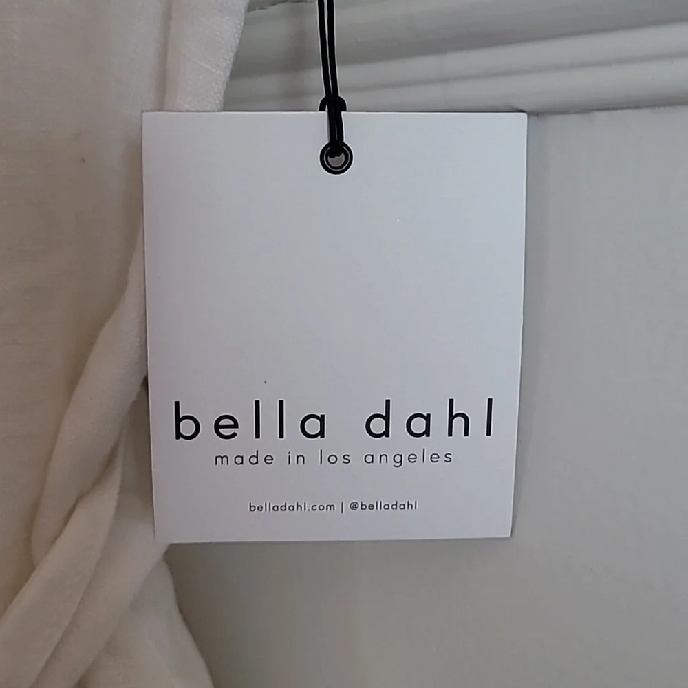 Bella Dahl White Sleeveless Linen Mini Dress / Blazer Dress Sz Medium - Picture 10 of 13